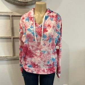 Bobbie Brooks Tie-Dye Hoodie - Red and Blue